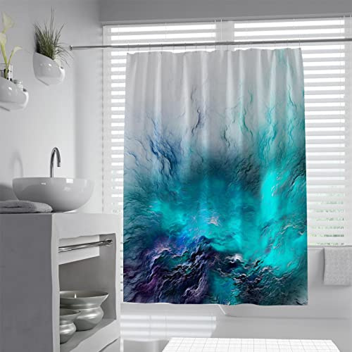 SAISEMIHOME tende da doccia colorata Astratto Nube misterioso spazio esterno Paesaggio blu gradiente tessuto decorazione bagno con gancio W200xL200cm