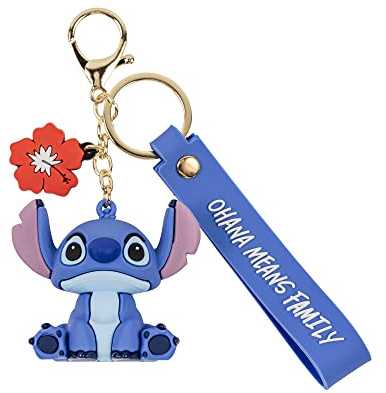 Peers Hardy - Porte-clés 3D Disney Lilo et Stitch bleu et doré, Bleu, doré et rouge, Taille unique, chaîne, breloque