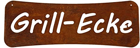 Skylt, ordspråkstavla, rostig, trädgårdsskylt, rostig, för upphängning, trädgårdsdekoration, grill, hörn, trädgård, terrass, balkong
