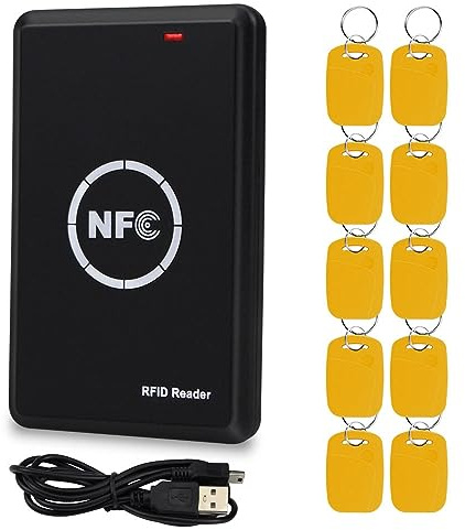 KurDunly RFID Card Duplicator ID/IC Card Reader Writer verschlüsselte Decoder USB Kopierer mit 125KHz/13.56MHz Dual Frequency Writable Key Fobs