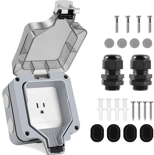 XINYIELE Outdoor Power Outlet Box - Waterproof IP66, 15A 250V Plug Socket with Outdoor Outlet Cover