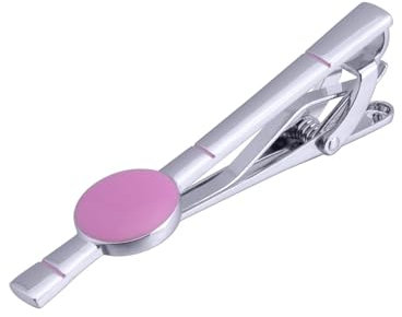 Homxi Trauzeuge Krawattennadel,Messing Krawattenklammer Herren Rund Krawattenklammer Herren Silber Rosa