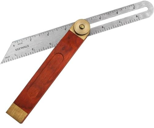 Ppmter Sliding T Bevel Ruler Adjustable Carpentry Bevel Gauge Activity Angle Ruler with Wooden Handle Level Measuring Tool