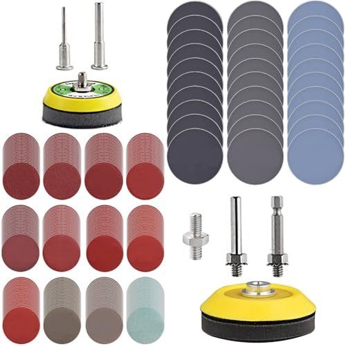 279 Pack 2/3 inch Versatile Sanding Discs Pad Kit for Drill Sanding Grinder Rotary Tools Attachment with 2Pcs 1/8&1/4 Shank Backer Plate, Sanding Pads Includes 80-3000 Grit