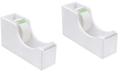Lurrose Lot De 2 Distributeurs De Ruban Adhésif En Plastique Coupe-ruban Large Et Facile À Utiliser Gadget De Découpe De Ruban Adhésif Pour Fournitures De Bureau