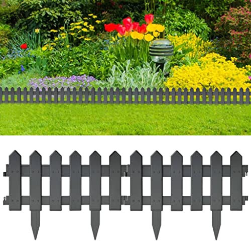 Zäune & Absperrungen, Gartenumrandungen & Einfassungen, Rasenkanten, 25 Stück, anthrazit, 10 m, PP