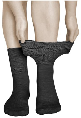 vitsocks Chaussette diabétique LAINE MÉRINOS extra large Femme (2 PAIRES) non comprimante sans couture, ne serrent pas, chaude