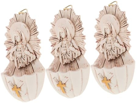 PRETYZOOM Resina Bianca 3 Pezzi per Cerimonie Religiose e Confermazione, Decorazione Sacra per Casa e Cappella