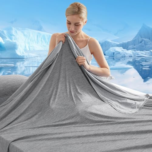 Marchpower Arc-chill 3.0 Cooling Blanket, Q-Max>0.5, 229x274cm, Grey | Cooling Fiber Summer Blanket, Double-sided Lightweight, For Night Sweats Adult Kids Hot Sleeper, Breathable & Comfort