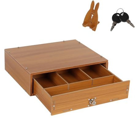 BigKing Porta Cialde Caffe, Porta Capsule Caffe con Serratura e Due Chiavi, in Legna, 35×28.6×9.7cm Cassetto Sotto Macchina Caffe per Organizzare Capsule, Cialde, Tisane, Zucchero