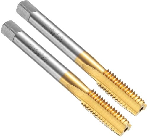 QUARKZMAN 2pcs Macho Roscar Flauta Recta, M10 X 1.5 Izquierda Métrico Recubierto Titanio Herramienta Roscado Y Roscado para Máquina Fresado Roscas, Acero Alta Velocidad M35 Con Cobalto