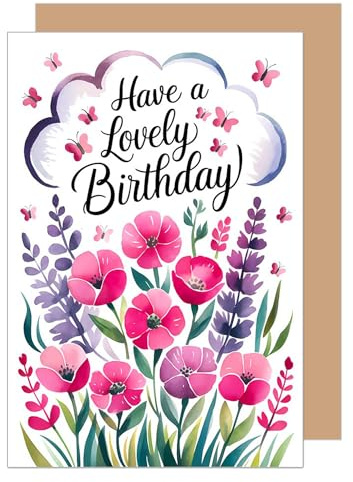 Edition Seidel Premium Geburtstagskarte mit Umschlag. Glückwunschkarte Grußkarte Karte Geburtstag Happy Birthday Mann Frau Blumen Blumenwiese (G3753 SW025)