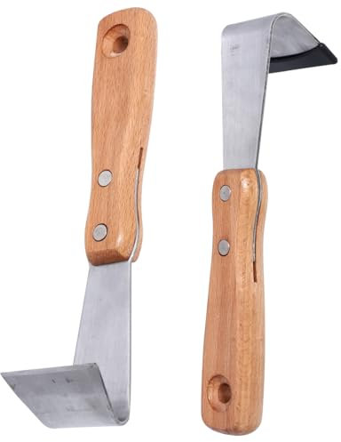 INOOMP 2pezzi Taglierine Manuali Per Esterni in Acciaio e Legno Raschietti Per Corteccia Adatti Balconi Cortili Parchi Comodi Leggeri