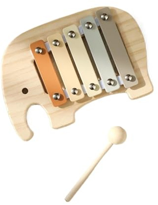 XPJYUA Xylophon Tragbares Musikinstrument mit 5 Noten, Xylophon