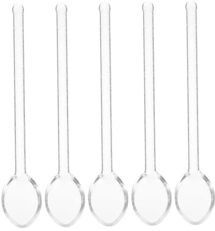 VALICLUD 5pcs Mini High Borosilicate Glass Coffee Stirrer Espresso Spoons for Household Coffee Mixer