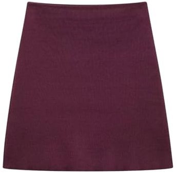 Dünnes Strick-Set für Damen, einfarbig, Rundhalsausschnitt, lange Ärmel, einreihig, Strickjacke, hohe Taille, Mini-Röcke, Weinroter Rock, 36