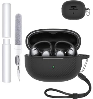 silicone protective case for SHOKZ Open Dots ONE earbuds,toergy Eco-friendly bluetooth earbud case with precise hole positioning - shock-proof & scratch resistant, comfortable touch,black