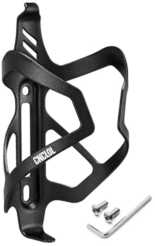CNCLOL Bike Water Bottle Holder, Lightweight Aluminum Bicycle Bottle Cage Shockproof Design, Holds 20-32oz(500-950ml) for Road/Mountain/BMX/Kids/Gravel/Cycle (Black/Red/Blue/Orange/Purple)