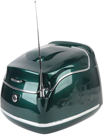 Fockety 38 Liter Motorrad Topcase, regenfestes Motorrad Topcase mit Schlüssel Grundplatte, stilvolle Heckbox für Elektroroller, Helm, Handschuhe, Gepäck (dunkelgrün)