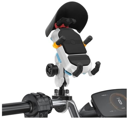 LMHGMUBVR GPS Halterung Für Motorradnavigation Für 4,7–7,2 Zoll Motorrad Handy Halterung GPS Navigation Vibrationsdämpfung Stoßfest Ständer Aluminium Lenker Spiegel(Handlebar Holder)