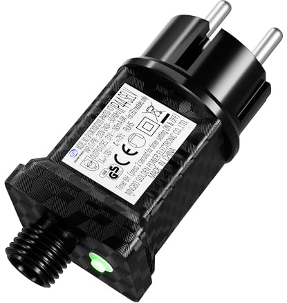 31V 6W LED Netzteil, Netzteil Lichterkette mit Timer, 8 Lichtmodi, Speicherfunktion, IP44 Wasserdicht Lichterkette Stecker Ersatz, Lichterketten Adapter Trafo für Außen Weihnachtsbeleuchtung