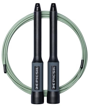 PICSIL Sphinx Speed Rope – Professionellt hopprep, ultralätt och snabbt, justerbar stålkabel, ergonomiska aluminiumhandtag – för Cross Training och fitness (Moonless)