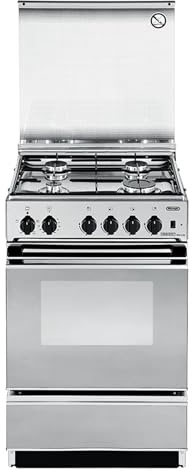 SEX554GBNED - Cucina a gas con forno elettrico, 4 fuochi, 50x50 cm, Inox, Classe energetica A