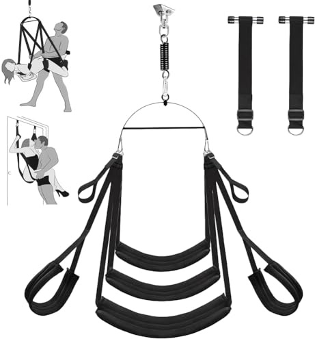 Roluck Liebesschaukel für Sex, Sexschaukel für Decke & Tür Hängen, Bequeme Sex Schaukel für Erwachsene mit Breites Sitzkissen, Robustes SM Bondage Set für Paare, Sex Swing bis zu 363 kg Belastbar