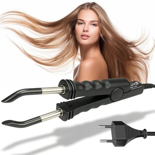 Pince Extension Cheveux, Fer à Chaud 200 °C, Outil de Salon pour Pose d’Extensions de Cheveux Kératine, 100–240 V