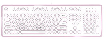 Azio MK-RETRO-07 USB Vintage Inspired Mechanical Keyboard (Blue Switch), White and Rose Gold Edition