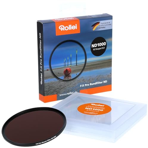 Rollei F:X Pro Rundfilter (62 mm, ND 1000 Filter) Neutraler Graufilter (Neutraldichtefilter) aus Gorilla Glas mit spezieller Beschichtung – ND8 (10 Stopps/3,0)