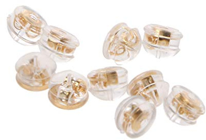 Bapao 10x Parte Trasera de Silicona para Pendientes, Almohadillas traseras de Oreja de Oro de 18k de Seguridad Suave, tapón de Embrague Tipo Bala de Hongo, Piezas de Repuesto para topes Traseros
