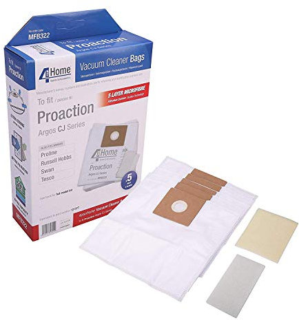 4YourHome 5 Layer Microfibre Vacuum Cleaner Bags For Argos Proaction Vacuum Cleaners - Pack of 10