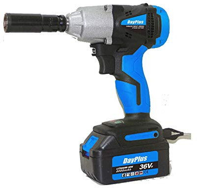 Visseuse à percussion sans fil 18 V 1/2 Mandrin 420 Nm Couple avec 1 batterie Li-ion 6,0 Ah Lumière de travail LED intégrée, avec 4 douilles et mallette de transport