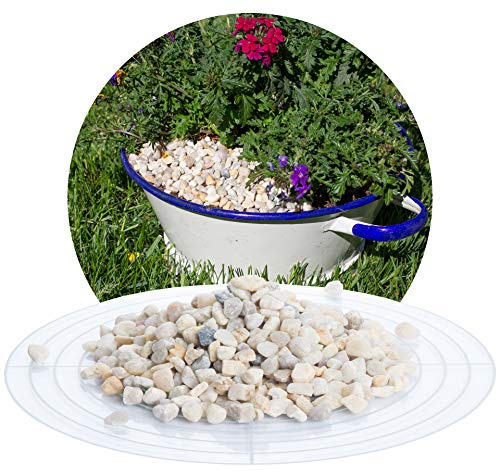 Schicker Mineral Quarz Zierkies beige 5,6-8,0 mm 25 kg, Kies, natürlich | Gerundet, farbechter Naturstein, witterungsbeständig, ideal zur Gartengestaltung, Dekokies für Haus & Garten, Beete, Wege