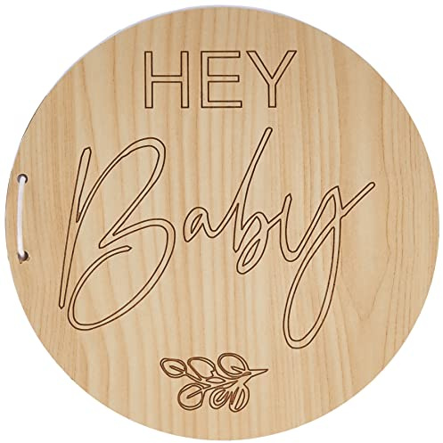 Ginger Ray Baby Shower Botánico Madera Hey Guestbook Madera