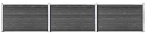 vidaXL Zaunelement Set WPC 526x105 cm Schwarz