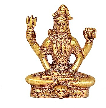 AONA Lord Shiva Statue, goldfarben, 7,6 cm (Höhe) x 3,1 cm (Länge) x 5,8 cm (Breite), Messing, klassischer Stil, religiöses Thema