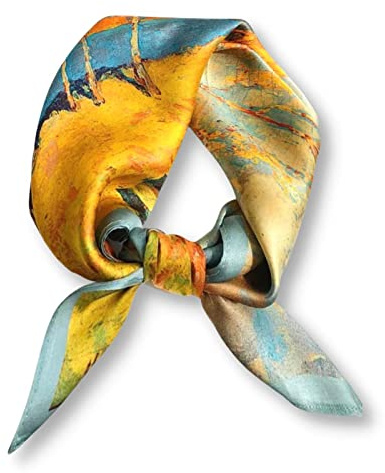 PoeticEHome Silkes Halsduk 100% ren mullbärssilke – 68x68cm fyrkantig scarf för kvinnor med presentförpackning