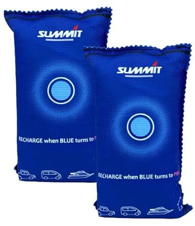 Twin Pack - Portable Reusable Dehumidifier Bag Silica Gel Moisture Damp Absorber Condensation Eliminator for Car, Home & Caravan (350g x 2)