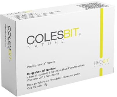 COLESBIT - Pastillas para Control Colesterol y Trigliceridos/Levadura de Arroz Rojo (Colesterol) + Berberina + Coenzima q10 - Reduce la Tension Arterial -30 caps