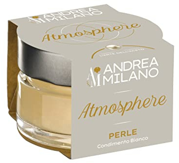 Andrea Milano, Perles de vinaigre Atmosphere, boules d'assaisonnement blanc au parfum intense, idéales sur bruschette, carpaccio et mozzarella, fabriqué en Italie, 50 g