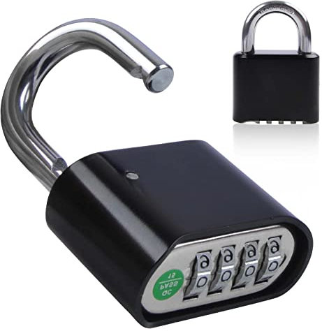 Combination Padlock, 4 Digit Heavy Duty Security Lock, Code Padlock for Locker Outdoor Weatherproof Suitcase Lock Combination Lock for Gym, School Locker, Shed, Garage