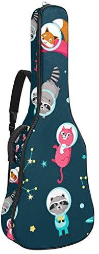 Akustikgitarrentasche Wasserdichter Gitarrenrucksack Dicke Weich Gepolstert Gelb Sonnenblume Blumenmuster Weiß Konzertgitarre Tasche, Farbe8, 42.9x16.9x4.7 in, Taschen-Organizer