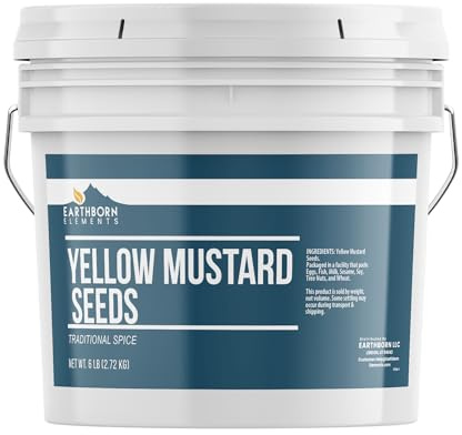Earthborn Elements Yellow Mustard Seeds 1 Gallon Bucket, Dips & Dressings, Bulk Size