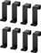 TOJ Living Türgarderobe - Set mit 8 Haken - Türhaken - Kleiderhaken Tür - Türgarderobe schwarz - Türgarderobe zum einhängen - Türhacken Edelstahl - Wasserfest - Matt Schwarz