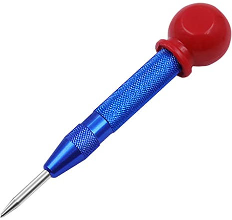 Outil perforateur à ressort - Outil de trou central - Automatique - Robuste - Avec poignée - Brise-vitre en verre de voiture - Outil central du trou central du trou pour métal - Ressort d'impact à une