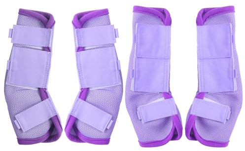 Gallopoff Fliegengamaschen Pferd 4er Set, Atmungsaktive Mesh Beinschützer | Atmungsaktives Mesh, schützt Pferdebeine vor Fliegen und Bremsen, verstellbarer Klettverschluss für sicheren Halt im Sommer