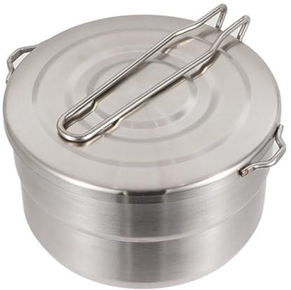 Acciaio Lunch Food Pentole Con Manico Pieghevole Campeggio Cucina Lunch Box Pentole Per Picnic All'aperto Multiuso