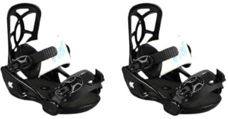 Ronyme Fixations de Snowboard Équipement de Ski pour Enfants Patinage Sports d'hiver Portables Réglables pour Le Snowboard Équipements de Snowboard pour, S Black White